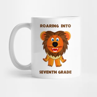 Roaring Into Seventh Grade (Cartoon Lion) Mug